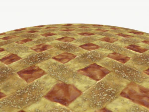 Apple Pie with Plate 01 3D Model