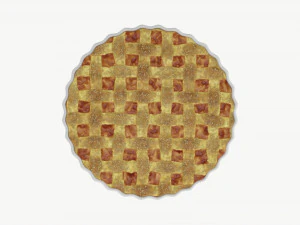 Apple Pie with Plate 01 3D Model
