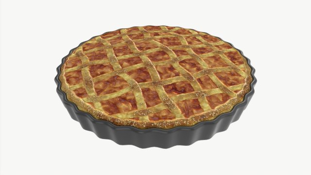 Apple Pie with Plate 02 Modelo 3D .c4d .max .obj .3ds .fbx .stl .blend 