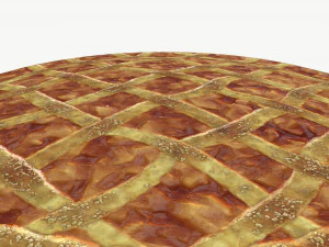 Apple Pie with Plate 02 3D Model