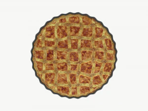 Apple Pie with Plate 02 3D Model