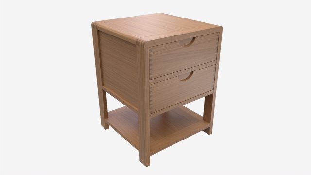 Bedside Cabinet 2 Drawer Ercol Bosco 3D Model .c4d .max .obj .3ds .fbx .stl .blend 