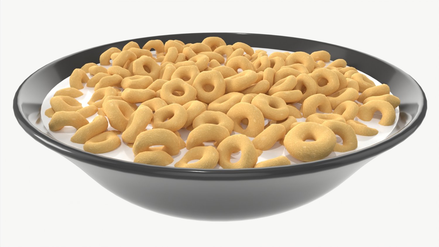 Bowl of Honey Cheerios with Milk 3D model