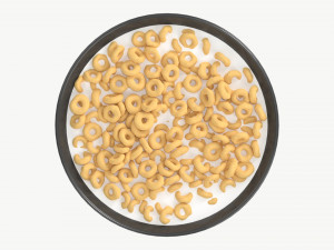 Bowl of Honey Cheerios with Milk Modelo 3D