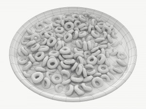 Bowl of Honey Cheerios with Milk Modelo 3D