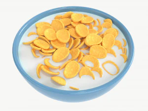 Чаша з кукурудзяними пластівцями 01 3D Модель