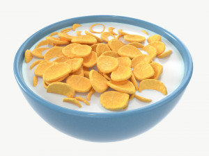 Bowl with Cornflakes 01 Modelo 3D