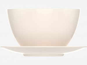 Coffee Latte in Mug With Saucer 01 Modelo 3D