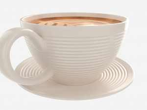 Coffee Latte in Mug With Saucer 02 3D 모델