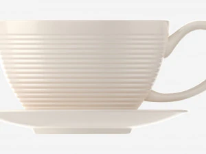 Coffee Latte in Mug With Saucer 02 3D Model