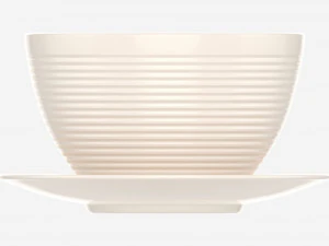 Coffee Latte in Mug With Saucer 02 3D Model