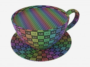Coffee Latte in Mug With Saucer 02 3D 모델
