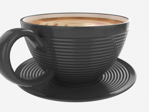 Coffee Latte in Mug With Saucer 03 3D Model