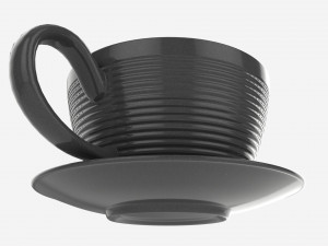 Coffee Latte in Mug With Saucer 03 3D Model