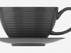 Coffee Latte in Mug With Saucer 03 3D Model