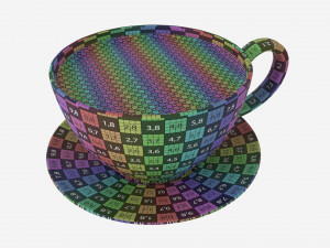 Coffee Latte in Mug With Saucer 03 3D Model