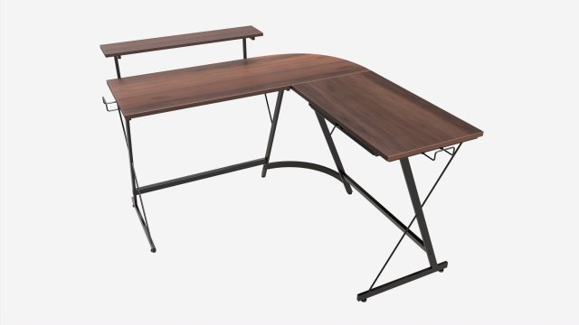 Desk with Monitor Stand Drawer Modèle 3D .c4d .max .obj .3ds .fbx .stl .blend 