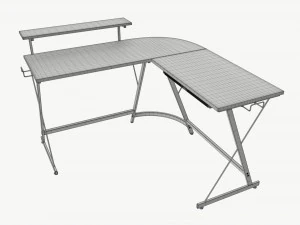 Bureau avec tiroir pour support d'&eacute;cran Modèle 3D