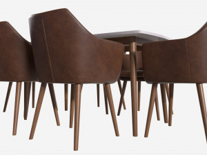 Dining set Nagano table 6 chairs 3D Model