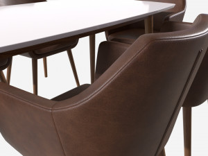 Dining set Nagano table 6 chairs 3D Model