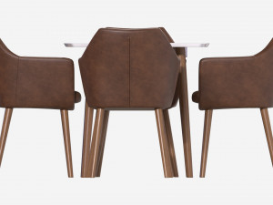 Dining set Nagano table 6 chairs 3D Model