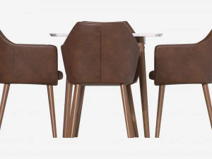 Dining set Nagano table 6 chairs 3D Model