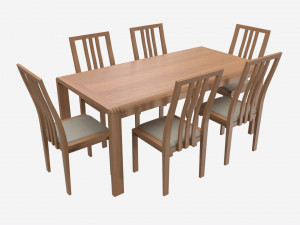 Dining Table with Chairs Ercol Bosco 3D Model