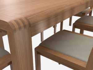Dining Table with Chairs Ercol Bosco 3D Модель