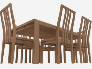 Dining Table with Chairs Ercol Bosco 3D Модель