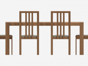Dining Table with Chairs Ercol Bosco 3D Модель