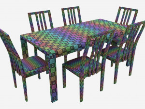 Dining Table with Chairs Ercol Bosco 3D Модель