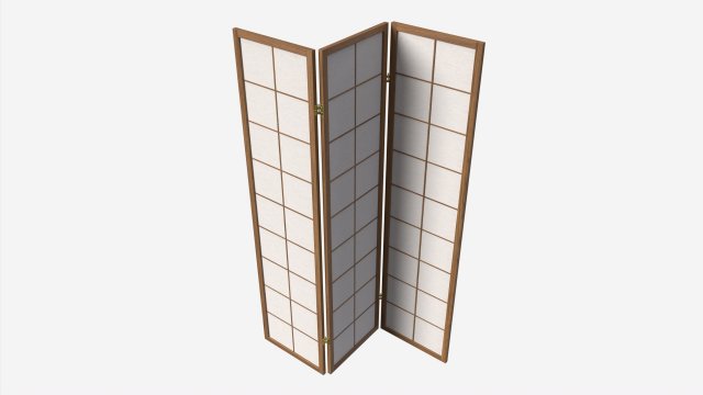 Folding screen Oriental Model 3D .c4d .max .obj .3ds .fbx .stl .blend 