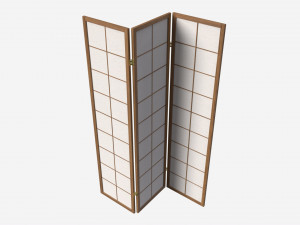 Folding screen Oriental 3D Model