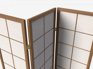 Folding screen Oriental 3D Model