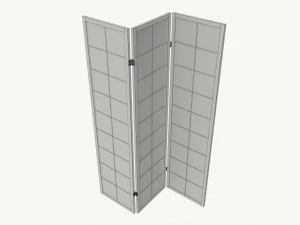 Folding screen Oriental 3D Model