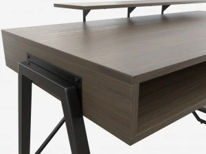 Gaming Computer Desk with Shelf 3D Model