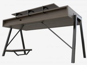 Gaming Computer Desk with Shelf 3D Model
