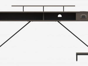 Gaming Computer Desk with Shelf 3D Model