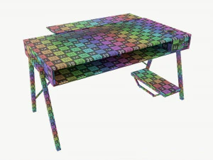 Gaming Computer Desk with Shelf 3D Model