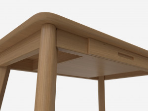 Home Office Workbench Desk with Drawer 3D Модель