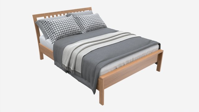 Kingsize Bed Ercol Bosco 3D Модель .c4d .max .obj .3ds .fbx .stl .blend 