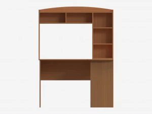 L-shape Computer Desk with Shelf 3D Model