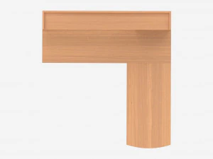 L-shape Computer Desk with Shelf 3D Model