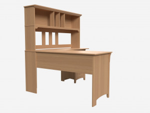 L-shape Desk with Shelf Modèle 3D