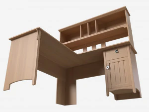 Scrivania a forma di L con ripiano Modello 3D