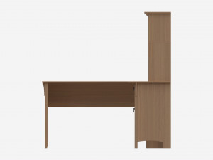L-shape Desk with Shelf Modèle 3D