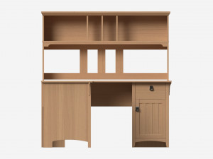 L-shape Desk with Shelf Modèle 3D