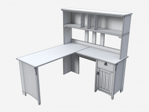L-shape Desk with Shelf Modèle 3D