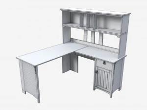 Scrivania a forma di L con ripiano Modello 3D