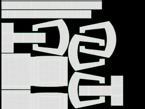 Scrivania a forma di L con ripiano Modello 3D